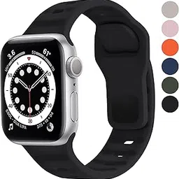 Fullmosa Soft Silicone Straps Compatible with Apple Watch Strap 49mm 46mm 45mm 44mm 42mm（Series 3/2/1,Sprot Band for iWatch Strap Series 10 9 8 7 6 5 4 3 2 1 SE2/1 Ultra2/1,Black [Watch NOT Included]-picture-27