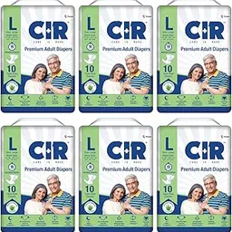 CIR Premium Adult Tape Diapers- All Night Protection with Aloe Vera, Large (Waist 40-55 inches)- 10 Units x Pack of 6-picture-15