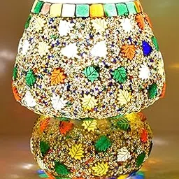 CRAFTVERRE Mushroom Shaped Mosaic Glass Lamp for Home/Office/Festival Decoration (Bulb Not Included) (Table Lamps- 06, 17cm)-picture-32