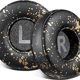 SOULWIT 70mm Earpads Replacement for JBL Tune 450BT (T450BT)/Tune 460BT(T460BT)/Tune 500BT (T500BT)/Tune 510BT/Tune 520BT, Ear Pads Cushions for JR 300BT/JR300/JR 310BT/JR310/E40BT - PL Black Gold image 1