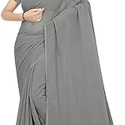 gillkart Women's Georgette Plain Saree With Blouse (Grey, 5-6 Mtrs) |BSB34SAPlain_Grey|-picture-52