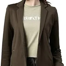 enamor Athleisure Slim Fit Single Breasted One Button Sporty Blazer for Women with 2 Side Zipper Pockets - A903 | Quick Dry & Antimicrobial Finish Blazer-picture-16