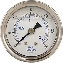 PIC Gauge 202L-208E 2" Dial, 0/100 psi Range, 1/8" Male NPT Connection Size, Center Back Mount Glycerine Filled Pressure Gauge with a Stainless Steel Case, Brass Internals, Stainless Steel Bezel, and Polycarbonate Lens-image-48