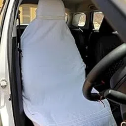 VVIP Home 100% Solid Large Luxury All CAR Seats and All Office Chair Towel with Tie Knot & elistick - (Pack of 1) (White Car Towel)-picture-13