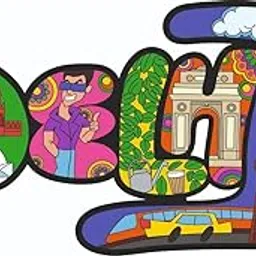 India Souvenir Wooden MDF Delhi Fridge Magnet (Multicolour) M-523-picture-26