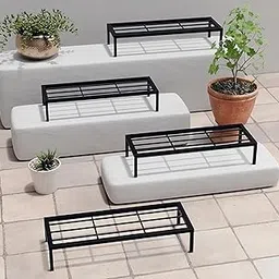 24 Inch Black Metal Plant Stand – Anti-Rust Flower Pot Holder for Balcony, Living Room & Garden – Indoor & Outdoor Planter Display (Set of 4)-picture-11