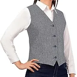 saintx Women's Tailored Waistcoat | Sleeveless Formal Fully Lined Blazer | Premium Suiting Fabric | Stylish Fashion-Forward | V neck | Stylish 'Desk-to-Dinner' Office/Party Wear image 1