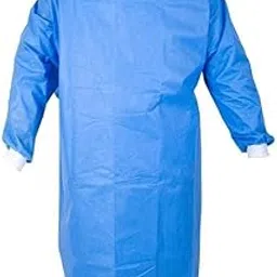 Nonwoven 43 Gsm Sms Fabric Disposable Surgical Isolation Gown (Pack of 10, Blue, Length-48inch, Knitted Cuff, Fluid Resistant)-picture-22