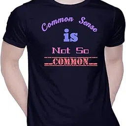 creativit Graphic Printed T-Shirt for Unisex Common Sense is not so Common Tshirt | Casual Half Sleeve Round Neck T-Shirt | 100% Cotton | D00403-37-picture-23