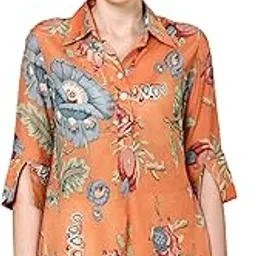 Western Tops for Women | Statement Printed Tops,Stylish Contrast Cuff Detailing | Girls Summer Clothing Tops | Stylish Sleeve, Regular fit Tops-image-15
