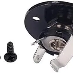 MYADDICTION 2xRound Guitar Output Jack Plug Socket Plate Screws Replacement Parts Black-picture-16