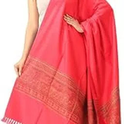 MANRA Women's Kashmiri Acro Wool Self Design Border Shawl [SIZE:40X80 Inches] (SHAWL BORDER 818) image 1