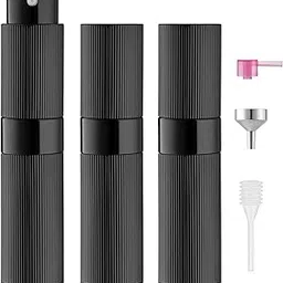 LISAPACK 8ml Stripe Perfume Atomizer Spray Bottle, 3pcs Travel Cologne Sprayer Refillable, Empty Mini Portable Perfume Dispenser (Black)-picture-10