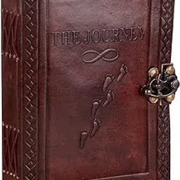 Handmade Leather Diary For Men Women Vintage Journal Paper Notebook Diaries Planner With Metal Lock Handcrafted Regular Personal Organize (6 X 4.5 Inch) , 200 pages-image-32