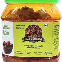 Dadi’s Kitchen Homemade Natural Lasoda Pickle 400g | Gunda Achar in Mustard Oil | Traditional Rajasthani Lesua Pickle | No Artificial Flavours | Authentic Taste | Glass Jar Packaging-picture-32