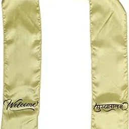luxurion world Welcome Suswagatam Stole – Patka Silk Cloth Print Dupatta | Unisex Printed Scarf For Welcoming Guests at Weddings, Anniversaries, Birthdays, or Grand Celebratory Occasions image 1