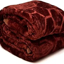 Tundwal's Soft Floral Embossed Mink Blanket for Single Bed Blanket| Ultrasoft & Lightweight Solid Blanket for Winter & Mild Winter-Brown-Pack of 1 image 1