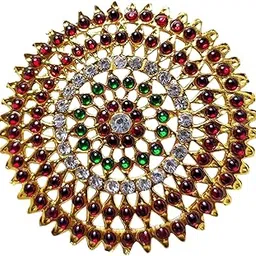 GVG JEWELLERY Bharatanatyam Dance Ragodi Made with Green and Red Kemp Stones for Women-image-24