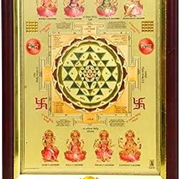 anciently Asta Lakshmi Sri Yantra | Premium Glass Covered Sampoorna Yantra For Puja Ghar | Fibre Framed Sampurna Yantra Original, 6x8 Inches, 1 Piece-picture-25