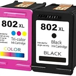 802 XL Black & Tricolor Ink Cartridge Compatible for HPP 802 Small & XL Ink Cartridge image 1