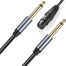 [ 1 Pieces ] XLR Female to 2 x 6.35MM Mono Male Cable [ 1.5 Meters ], XLR Female to Dual 1/4 Inch Cable, XLR Female to Dual 1/4 Inch TS Male-image-12