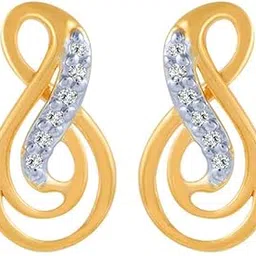 p.c. chandra jewellers 18k (750) Yellow Gold and Diamond Stud Earrings for Women-picture-11