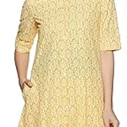 Women's Printed Cotton Regular Fit Kurta-image-14