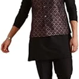 kisah Silk Blend Kurta Jacket Trouser Set for Men | Nehru Jacket Waistcoat Kurta Set with Trousers | Mens Ethnic Collections-KA-0863-5522-T303-picture-24