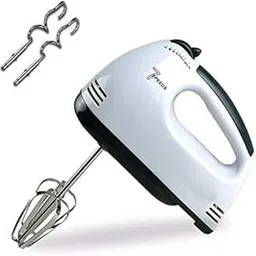 BHAVENA Electric Hand Mixer with Chrome Beater & Dough Hook - Stainless Steel Attachments, Speed Setting for Cake, Egg, Bakery & More-image-12