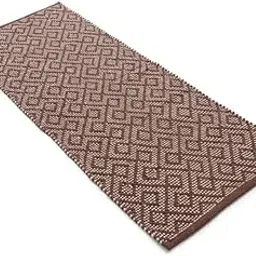 Democracy Homes Cotton Bed Side Runner for Bedside, Hand-Woven Organic Cotton Floor Mat, Multi-Purpose and Reversible, Soft and Comfortable Dari for Floor, Machine Washable, 45 X 120 cm, Choco-picture-42
