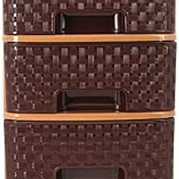Nakoda Pride 4Tier Plastic Modular Drawer System For Kitchen, Offices, Home, Hospitals, Schools, Doctors, Beauty Parlour, Saloons Colour Bamboo, (21.4 X 17.3 X 37.5) Cm, Dark Brown-picture-18