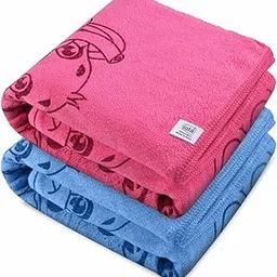 iota Cartoon Printed Microfiber Bath Towel (70x140cm, 350GSM) High Absorption Capacity and Quick Drying Perfect for Newborns | Infants | Children and Babies Towel | Pack of-2 | Multicolor-picture-20