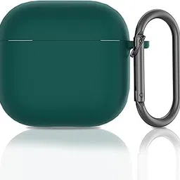 OJOS Case Cover Compatible with AirPods 4 Silicone Protective Cover for Airpods 4 2024 Shockproof & Support Wireless Charging Soft Case for Apple Airpods 4th Generation, Dark Green-picture-54