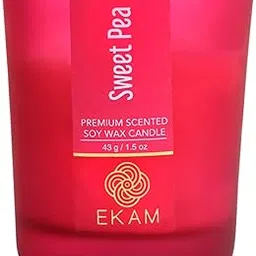EKAM Sweet Pea Votive Soy Wax Scented Candle, 40 Grams, 10 Hours Burn Time| Long Lasting Premium Candles | Ideal for Home Decor | Gifting & Aromatherapy-picture-13