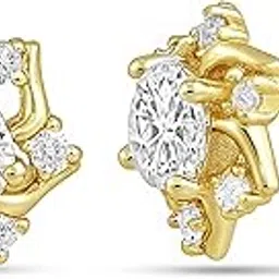 zavya A Wish in Bloom Stud Gold Plated Earrings | Gift for women and Girls-picture-20