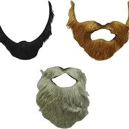 Fake Bear Costume Beard, 3-Pack Halloween Fake Moustache for Kids and Girls, Cosplay Dress Up Accessories for Themed Parties and Stage Performances-picture-15
