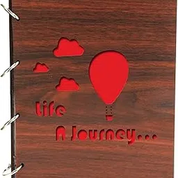 Sehaz Artworks Life A Journey Wooden Scrap Book Photo Album (30 cm x 21 cm x 3 cm) (Brown)-picture-56