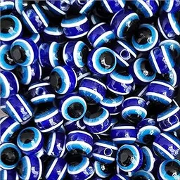 INDIKONB 100 Evil Eye Dark Blue Round Beads | Size 8 mm | Charm Beads for Craft, Jewellery Making, Bracelet Making (Round 8 mm) | EE 2 |-picture-13