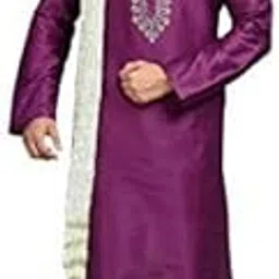 White Crush Silk Stole for Men with golden Stripes, 250 x 20 cm-picture-35