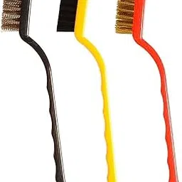 Mezzoe 3-Piece Mini Wire Brush Set (Brass, Nylon, Stainless Steel Bristles) image 1