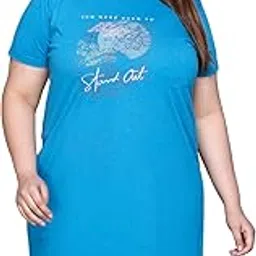 in love Women Front Printed Cotton Plus Size Nighty Chemise-picture-49