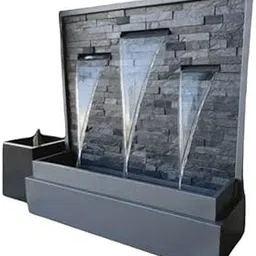 Complete All-Black Gray Stone Water Feature Set 6/6/2 ft | Motor Included in Wooden Packaging ||-picture-10