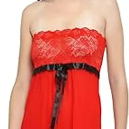 n-gal Women Strapless Sheer Babydoll Nighty with Panty-picture-57