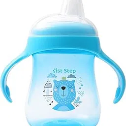 1ST STEP Matte Collection BPA Free Soft Spout Sipper with Twin Handles for Easy Grip (Blue)-picture-19