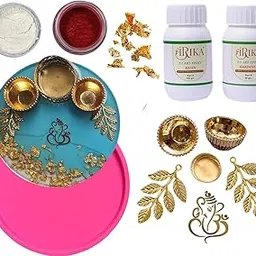 Round Resin Tray & Pooja Thali KIT/DIY Ideal for Resin Art, Festival Decor & Handmade Gifts-picture-41