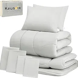 Keusnix Futon Set, Double Comforter Set, 9-Piece Bedding Set, SEK Certified, Bacteria Resistant, Odor Resistant, All Seasons, Comforter Set, Washable, Filling 4.4 lbs (2.0 kg), 5-Layer Futon, Pillows,-image-26
