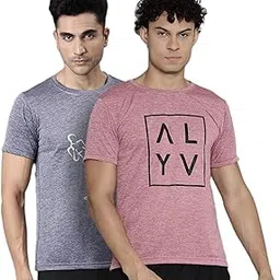 alyv Men's Dry Fit T-Shirt Combo Pack of 2 | Maroon & Navy | Round Neck, Half Sleeves, Regular Fit | Lightweight Workout, Gym & Sportswear for Unisex-picture-41
