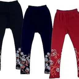 indiweaves Girl's Super Warm Wollen Printed Leggings for Winters (Pack of 3)-picture-12