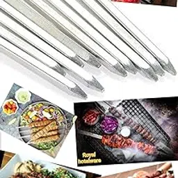 Stainless Steel Skewers for Barbecue Kabab,Steel Stainless Square Rod Stick for Grilling Tandoori Chicken Seekh Kebab Panner Tikka BBQ Grill Size 6mm ×19 inch (Pack of 5pc)-image-35