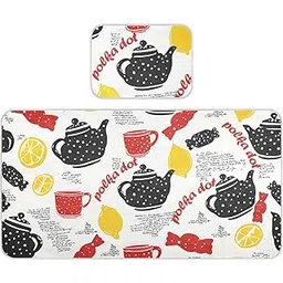 Bolaz Summer Sleeping Bed Pad, Wave Dot Teapot Pattern Cooling Mattress Set Breathable Bed Mat Ice Silk Mat + Pillow Cover for Toddler Boys Girls-picture-18